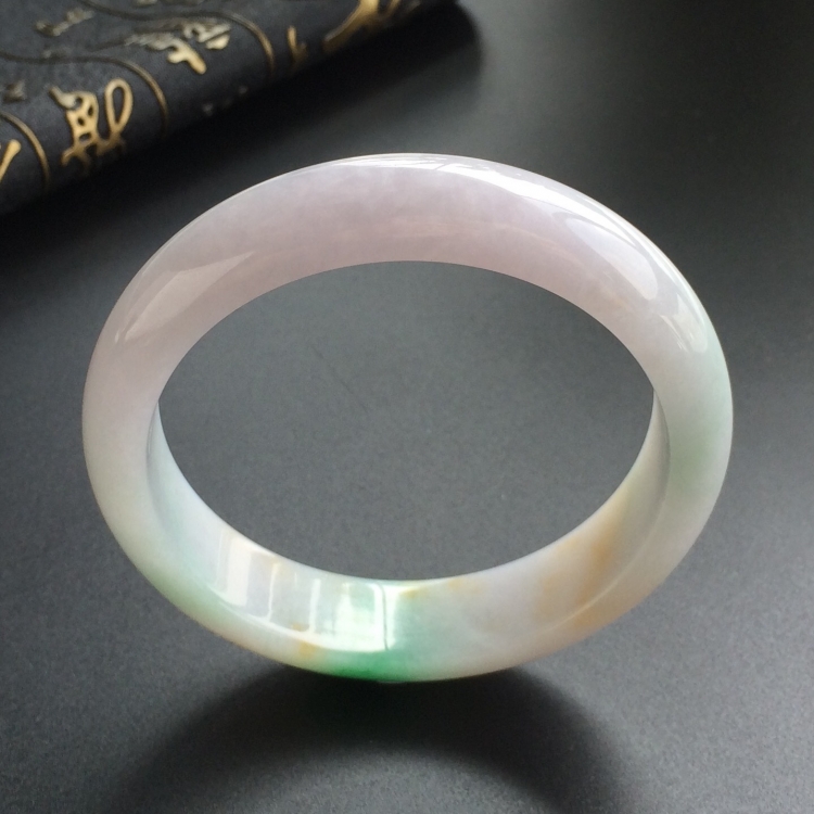 (超值推荐)糯冰种淡三彩手镯(57.4mm)
