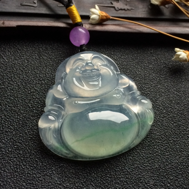 （超值推荐）冰种略飘花玉佛挂件