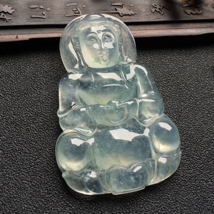 （超值推荐）冰种略飘花观音挂件