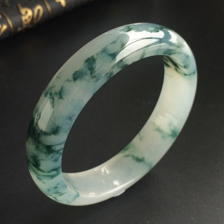 (超值推荐)冰种飘花手镯(52.8mm)