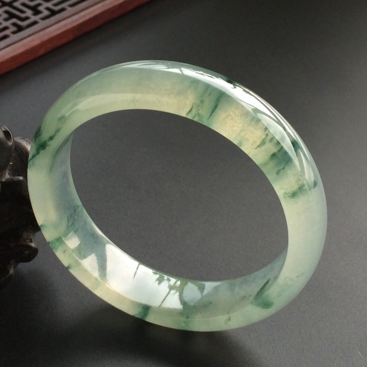 (超值推荐)冰种飘花手镯(52.8mm)