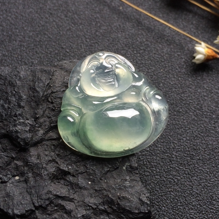 （超值推荐）冰种飘花玉佛挂件