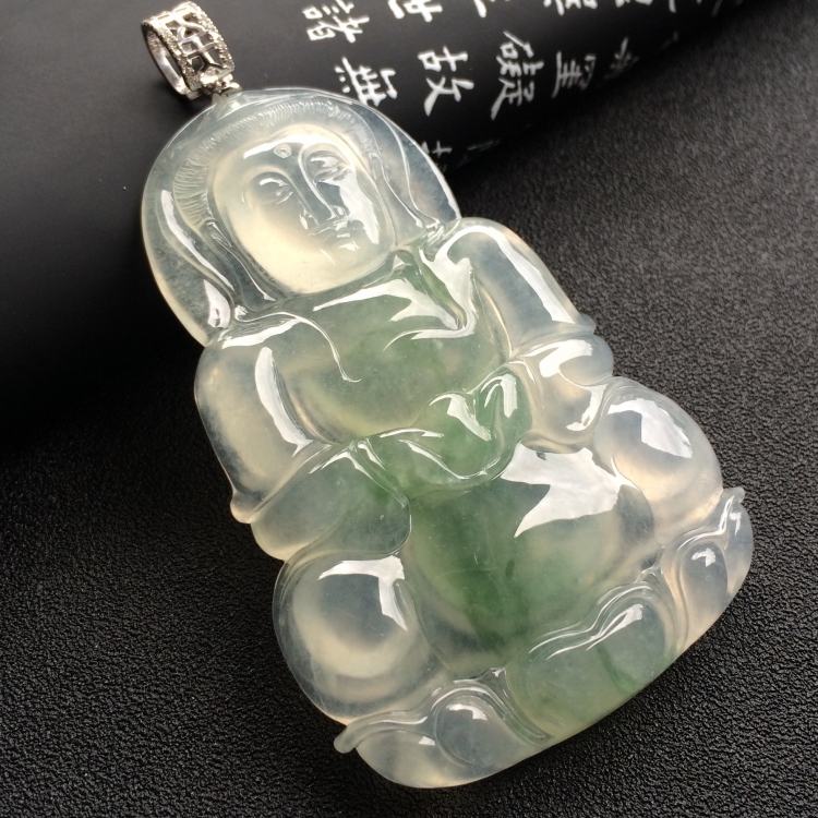 （超值推荐）冰种飘花观音挂件