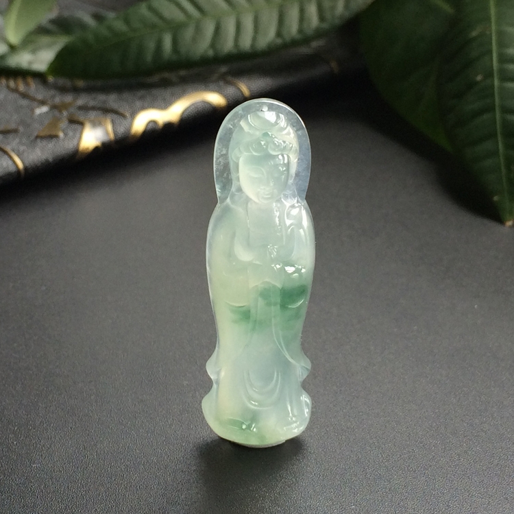 (超值推荐)冰种飘花观音挂件