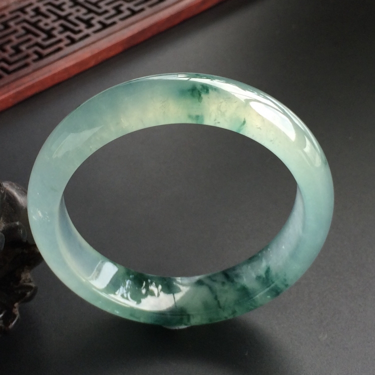 (超值推荐)冰种飘花手镯(53.4mm)