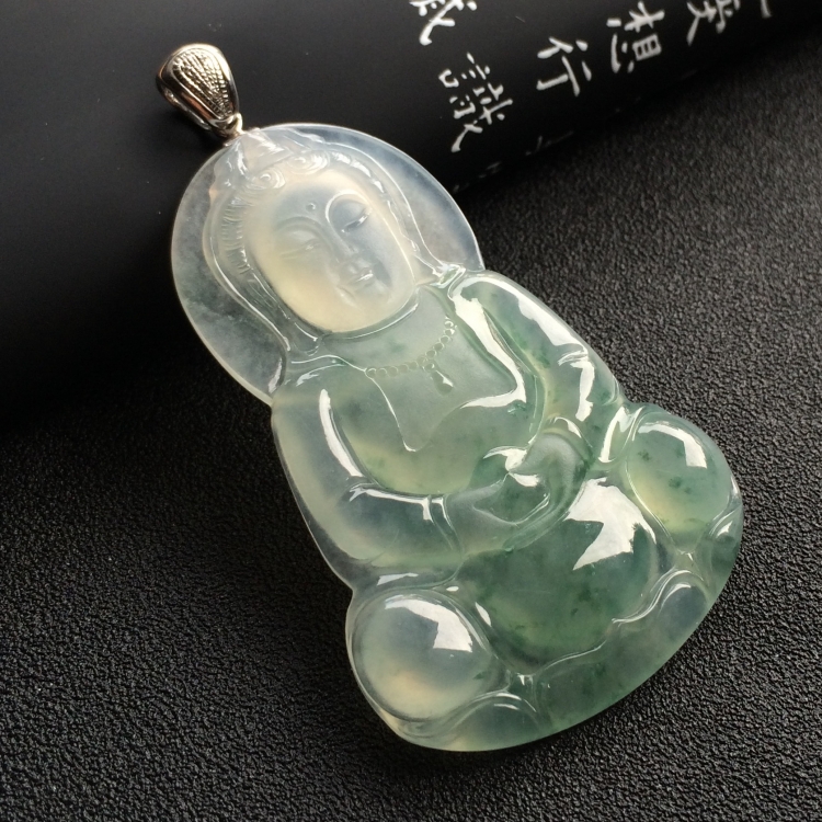 （超值推荐）冰种飘花观音挂件