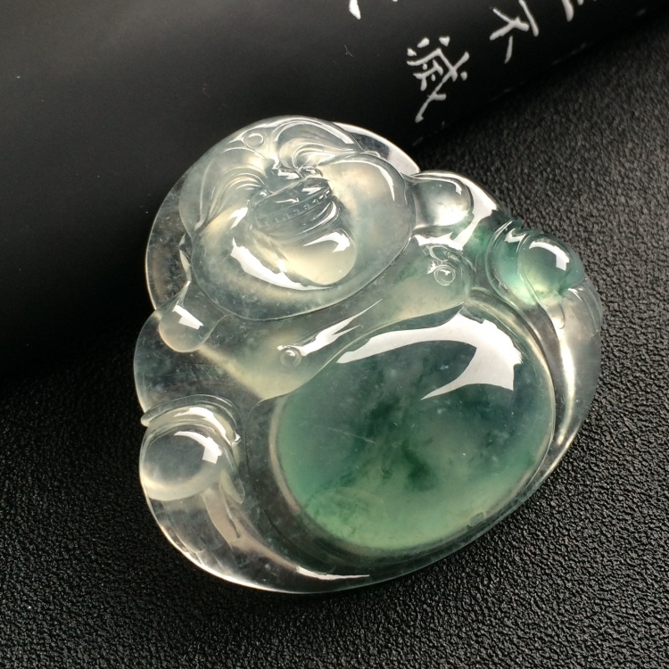 （超值推荐）冰种飘花玉佛挂件