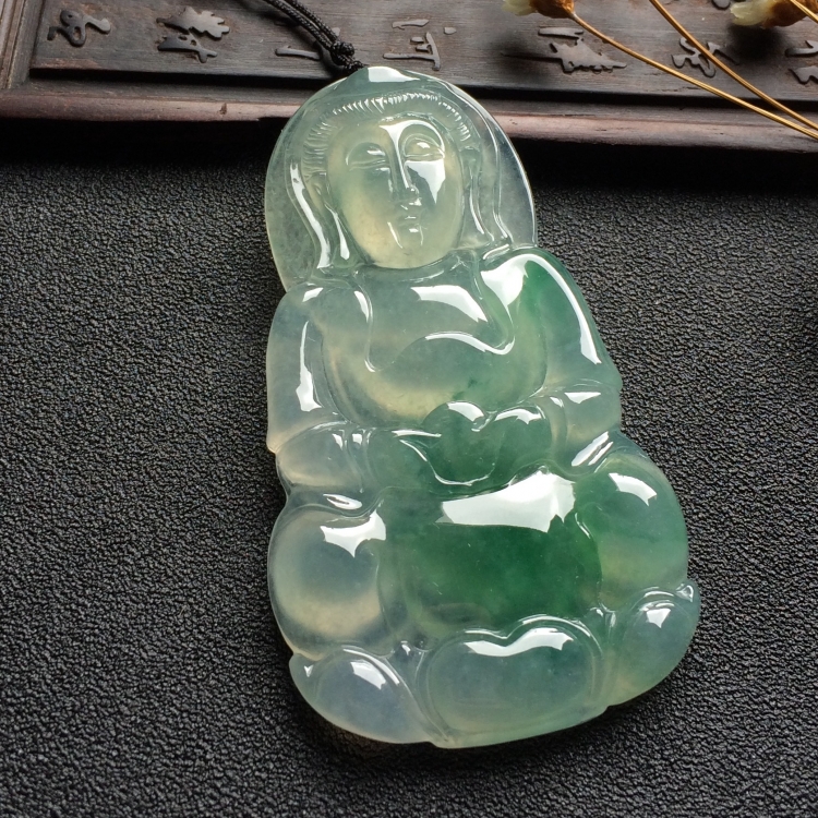 （超值推荐）冰种飘花观音挂件