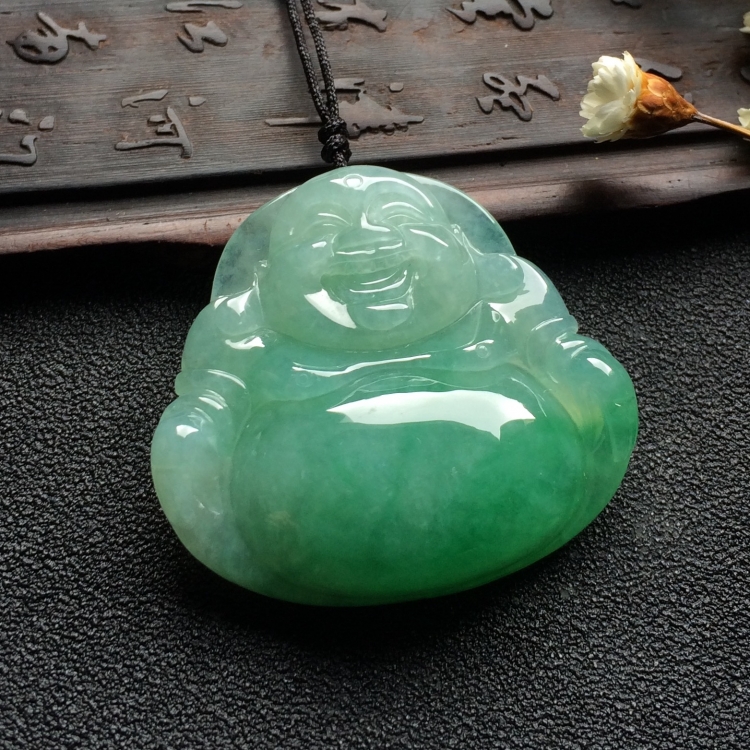 （超值推荐）糯冰种绿晴水玉佛挂件