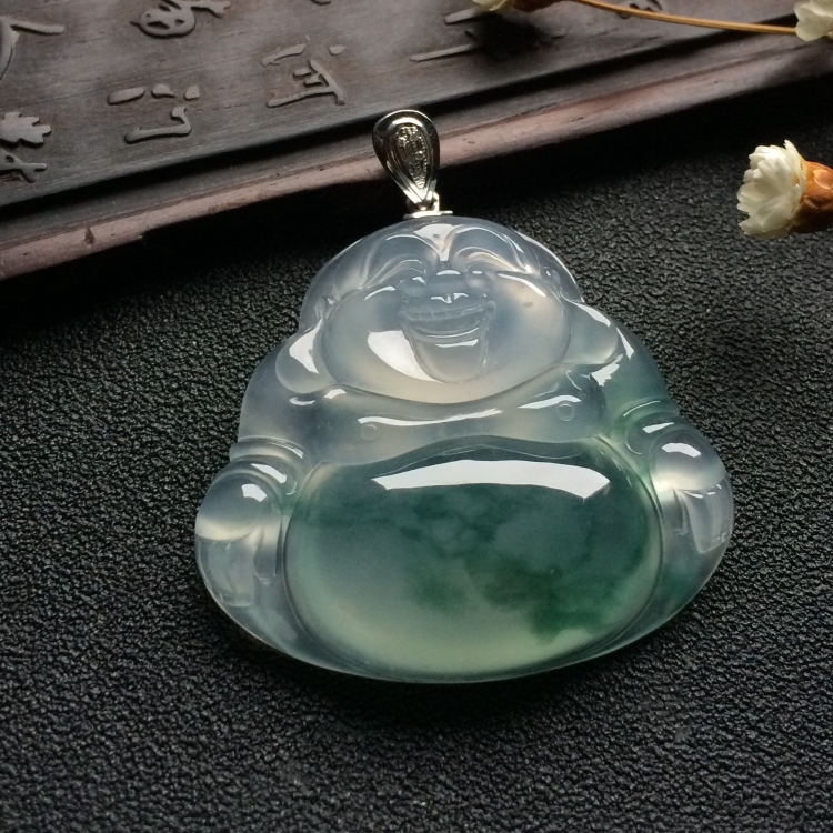 （超值推荐）冰种飘花玉佛挂件