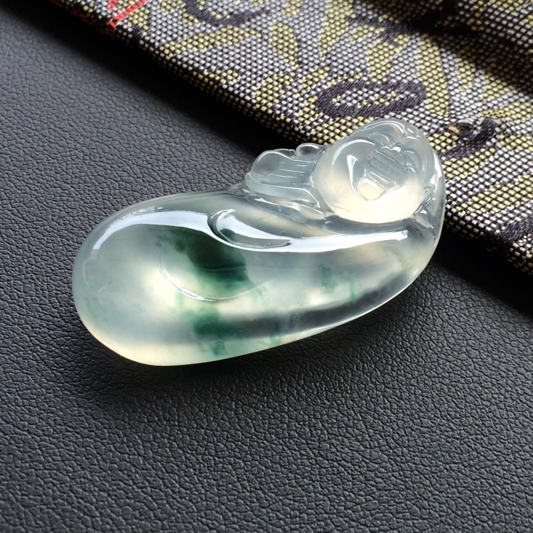 (超值推荐)冰种飘花玉佛挂件