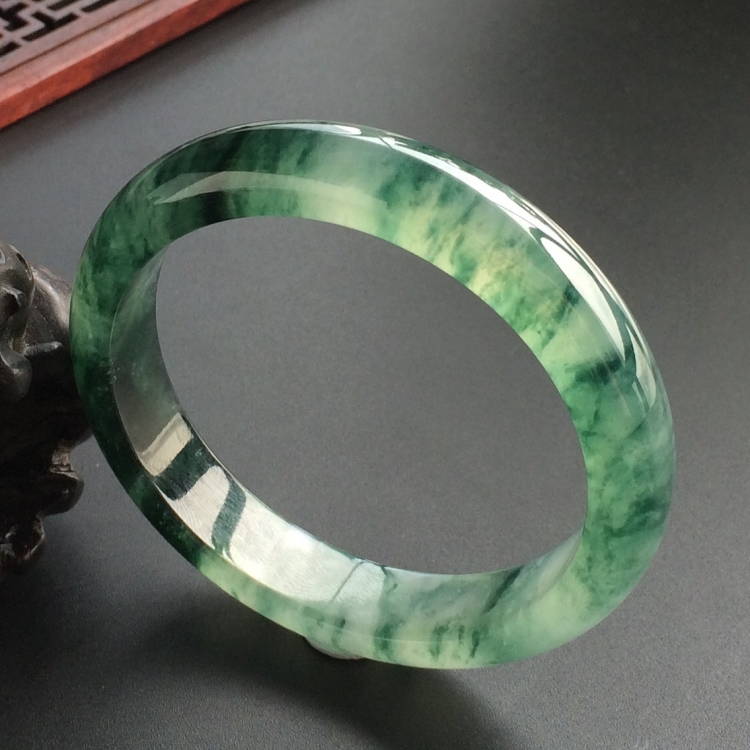(超值推荐)冰种飘花手镯(53.6mm)