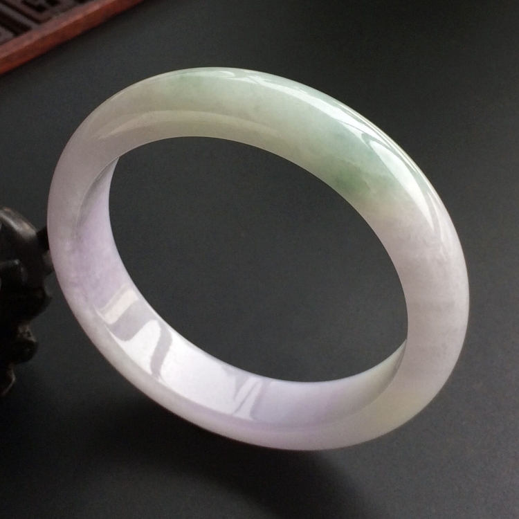 (超值推荐)糯冰种紫罗兰飘花手镯(58mm)