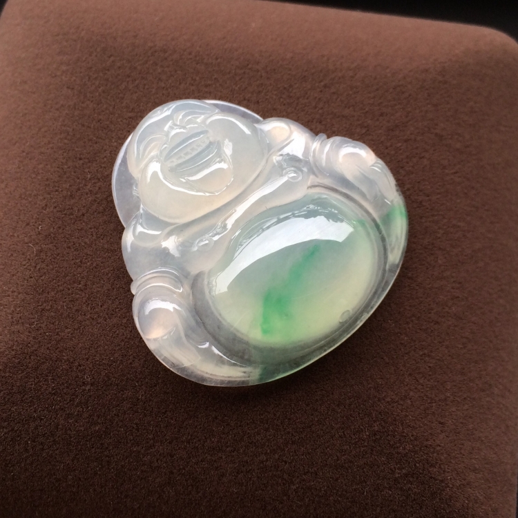 (超值推荐)冰种飘翠玉佛挂件