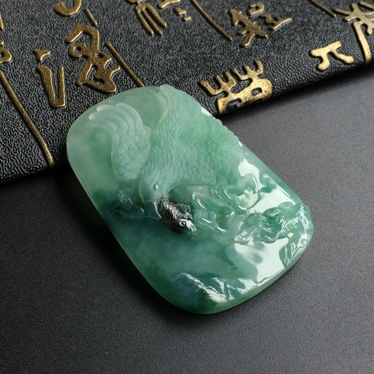 (超值推荐)糯冰种飘花大展宏图挂件