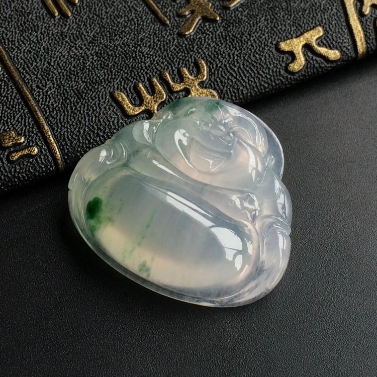 (超值推荐)冰种飘花玉佛挂件