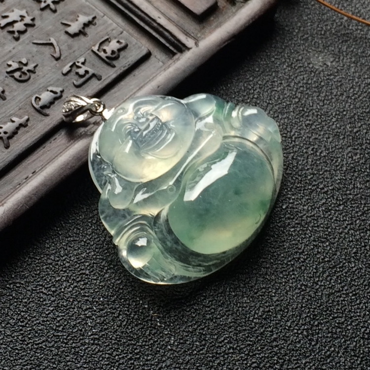 （超值推荐）冰种飘花玉佛挂件