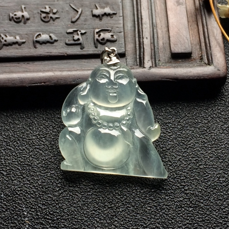 （超值推荐）冰玻种淡晴水玉佛挂件