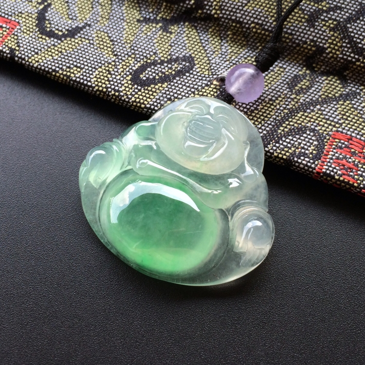 (超值推荐)冰种飘翠玉佛挂件
