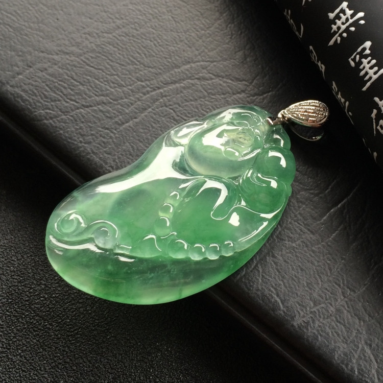 （超值推荐）冰种飘花逍遥佛挂件