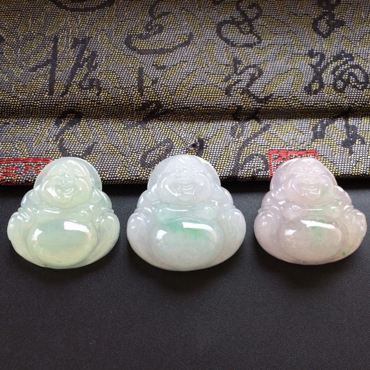 (超值推荐)糯冰种晴水/飘翠/淡春带彩玉佛挂件一批走