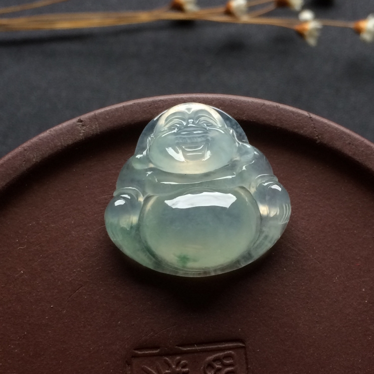 （超值推荐）冰种略飘花玉佛挂件