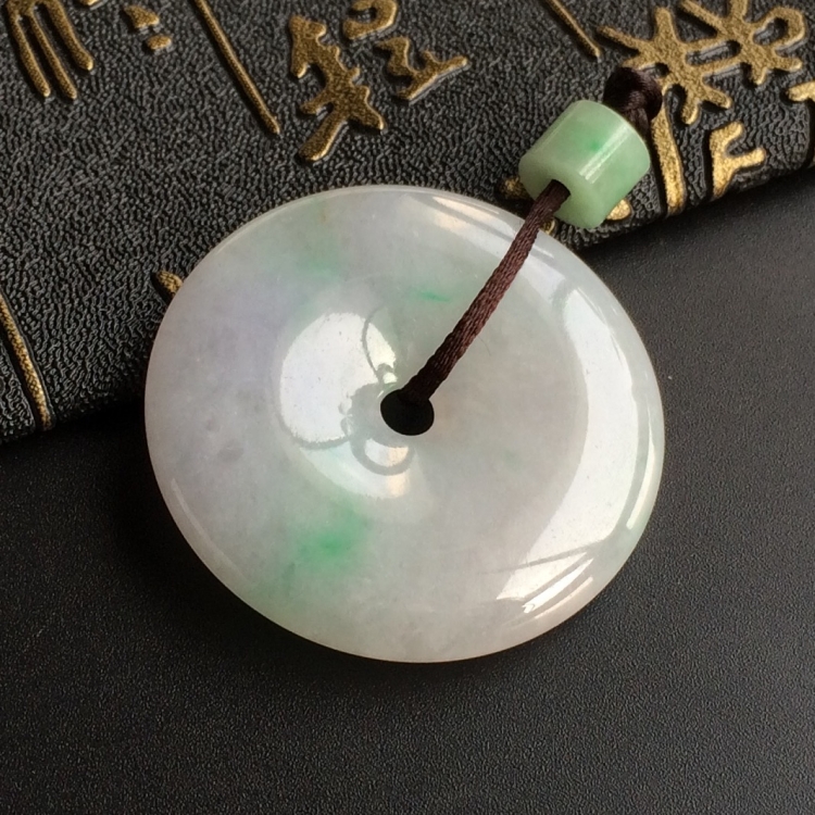 (超值推荐)糯冰种飘翠平安扣挂件