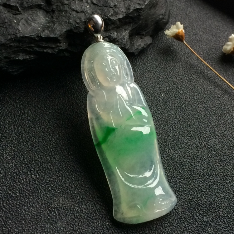 （超值推荐）冰种飘翠站观音挂件