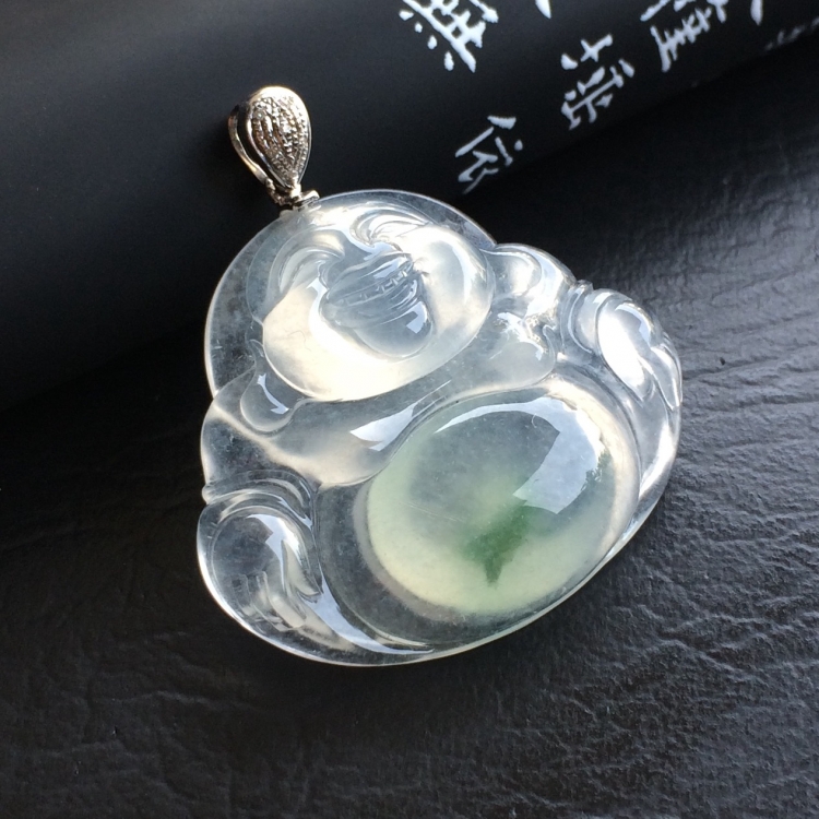 （超值推荐）冰种略飘花玉佛挂件