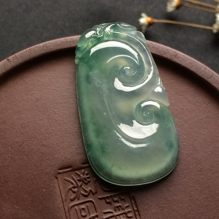 （超值推荐）冰种飘花如意挂件