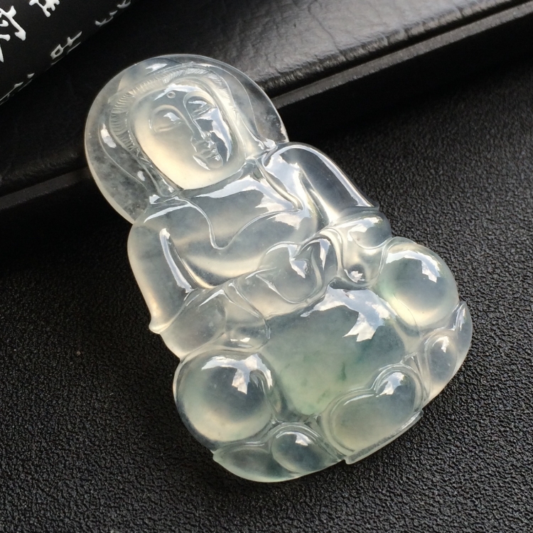 （超值推荐）冰种略飘花观音挂件