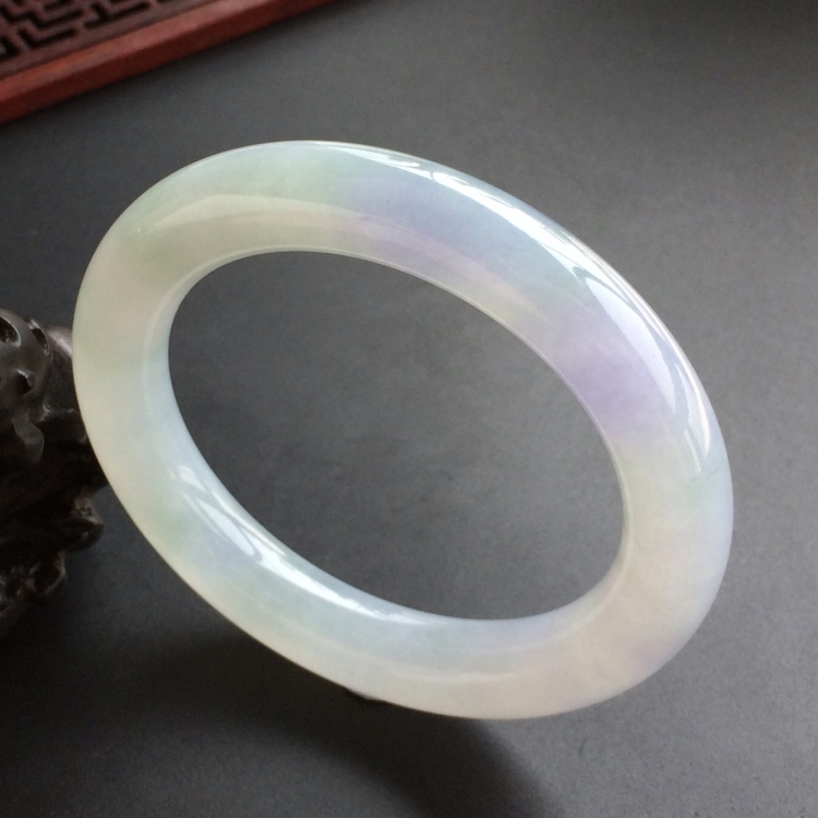 (超值推荐)糯冰种晴水紫罗兰圆条手镯(56.5mm)