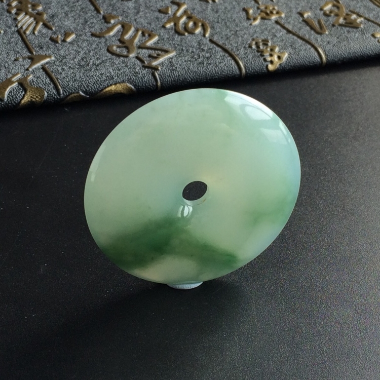 (超值推荐)糯冰种飘花平安扣挂件