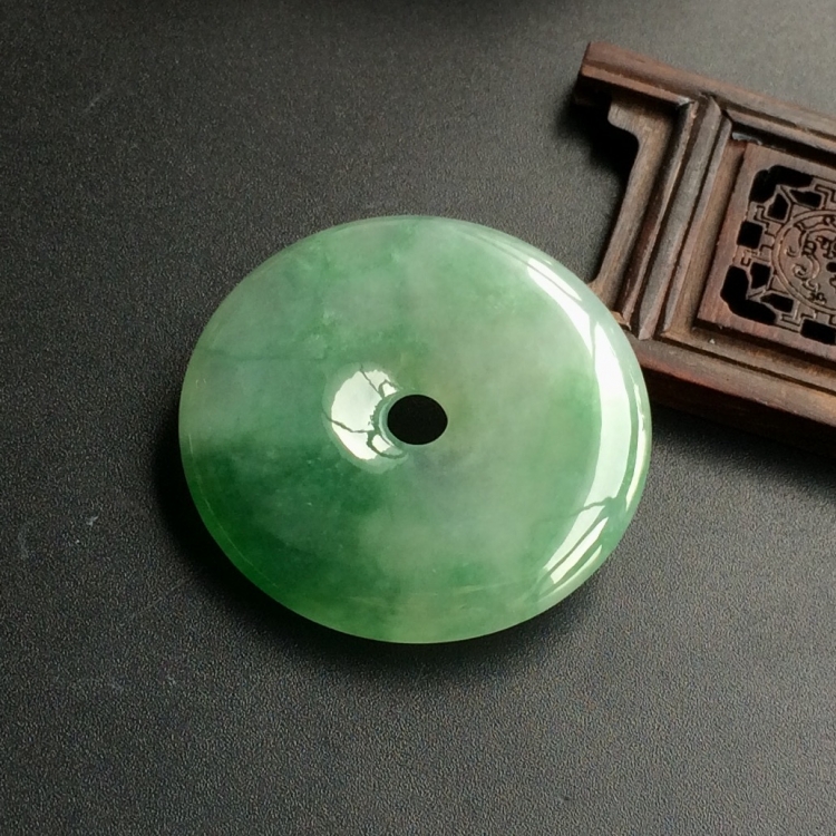 (超值推荐)糯冰种飘花平安扣挂件
