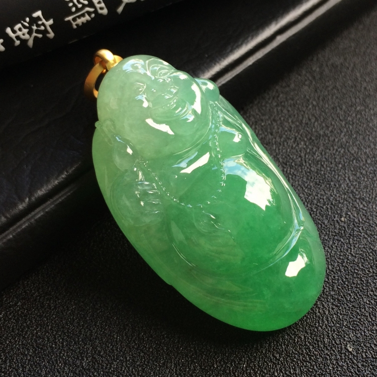 （超值推荐）糯冰种绿晴水玉佛挂件