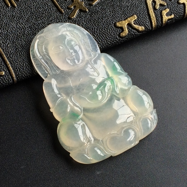 (超值推荐)冰种略飘翠观音挂件