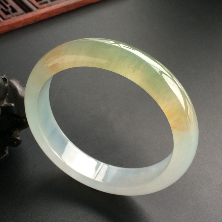 (超值推荐)冰种晴水黄翡手镯(54.5mm)