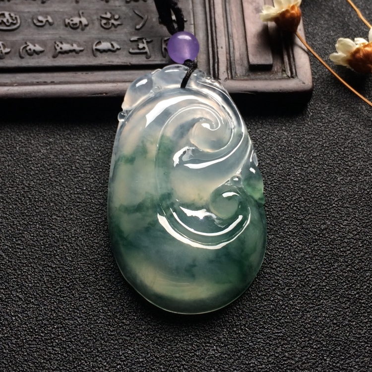 （超值推荐）冰种飘花如意挂件