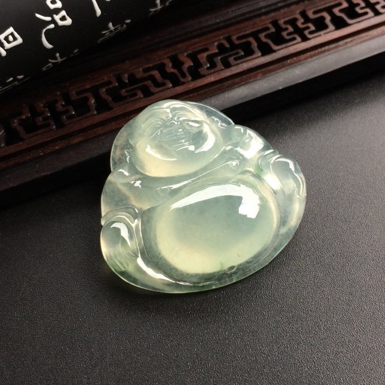 （超值推荐）冰种略飘花玉佛挂件