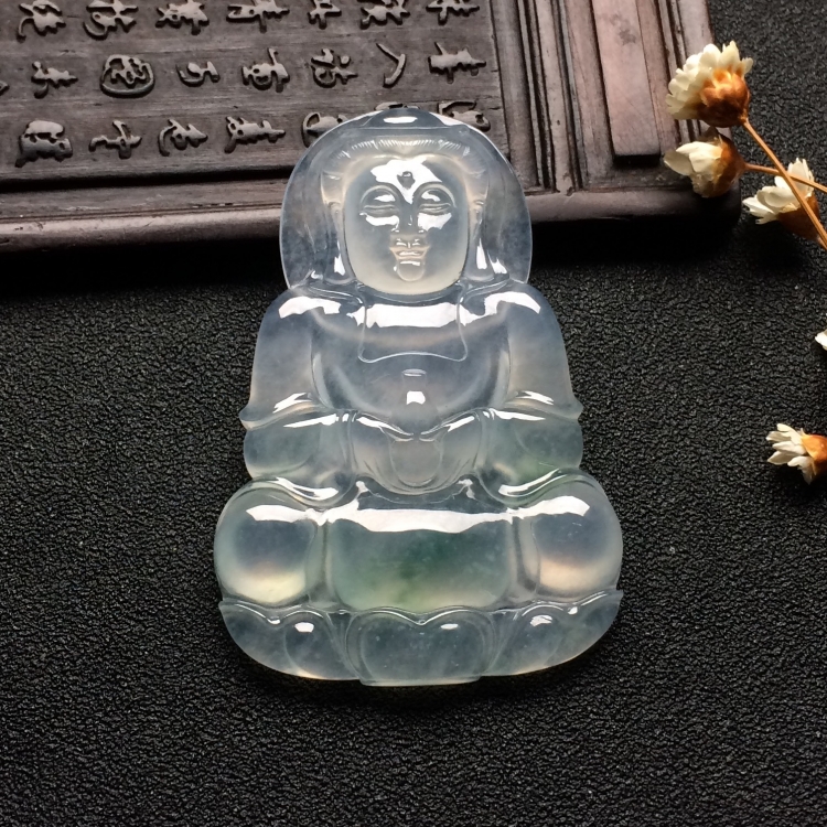 （超值推荐）冰种飘花观音挂件