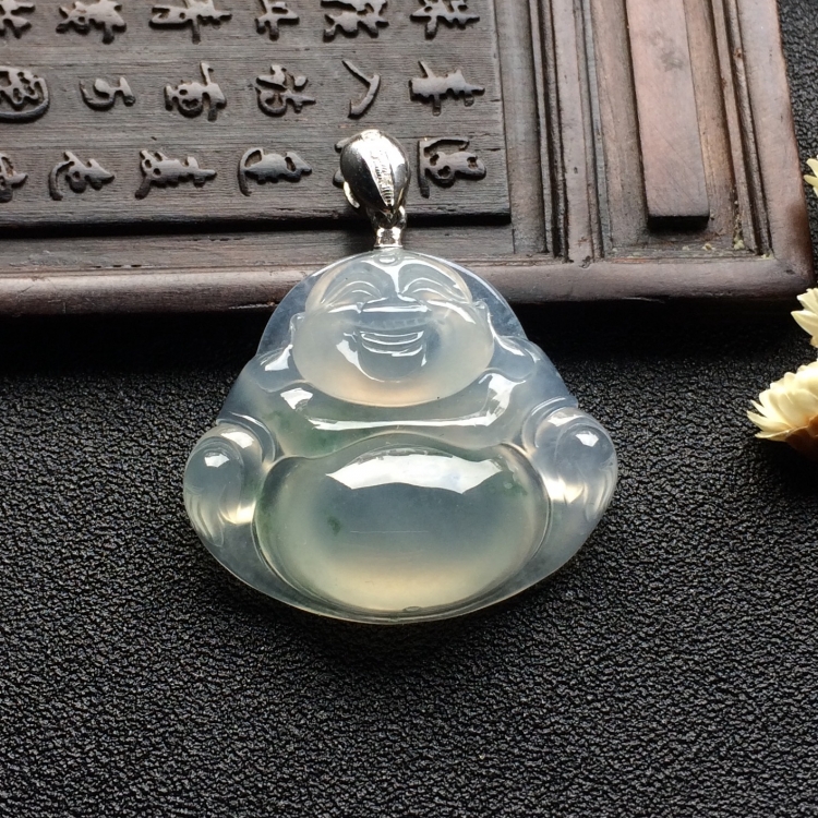 （超值推荐）冰种飘花玉佛挂件