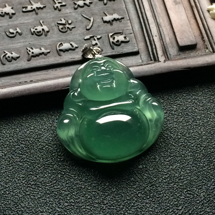 （超值推荐）冰种晴水玉佛挂件（金扣）