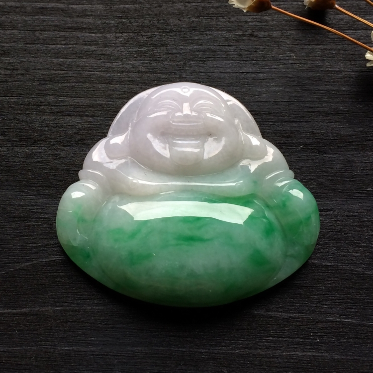 （超值推荐）糯冰种飘翠玉佛挂件