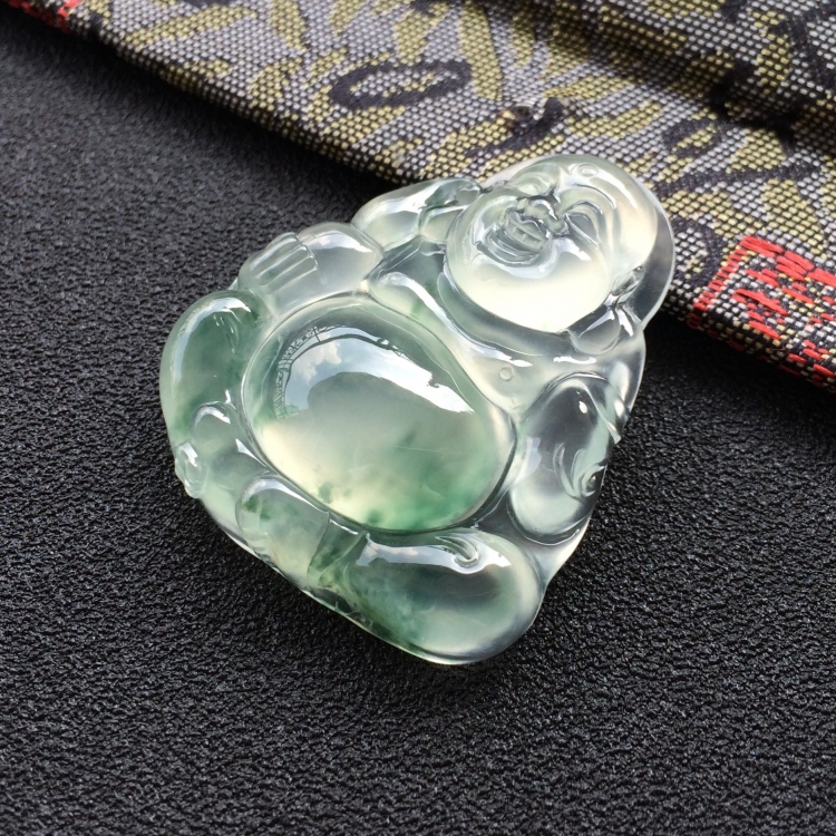 (超值推荐)冰种飘花玉佛挂件