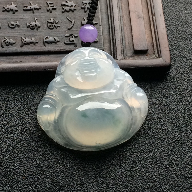 （超值推荐）冰种略飘花玉佛挂件