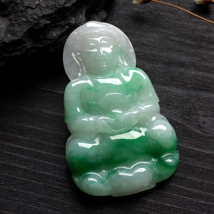 （超值推荐）糯冰种飘翠观音挂件