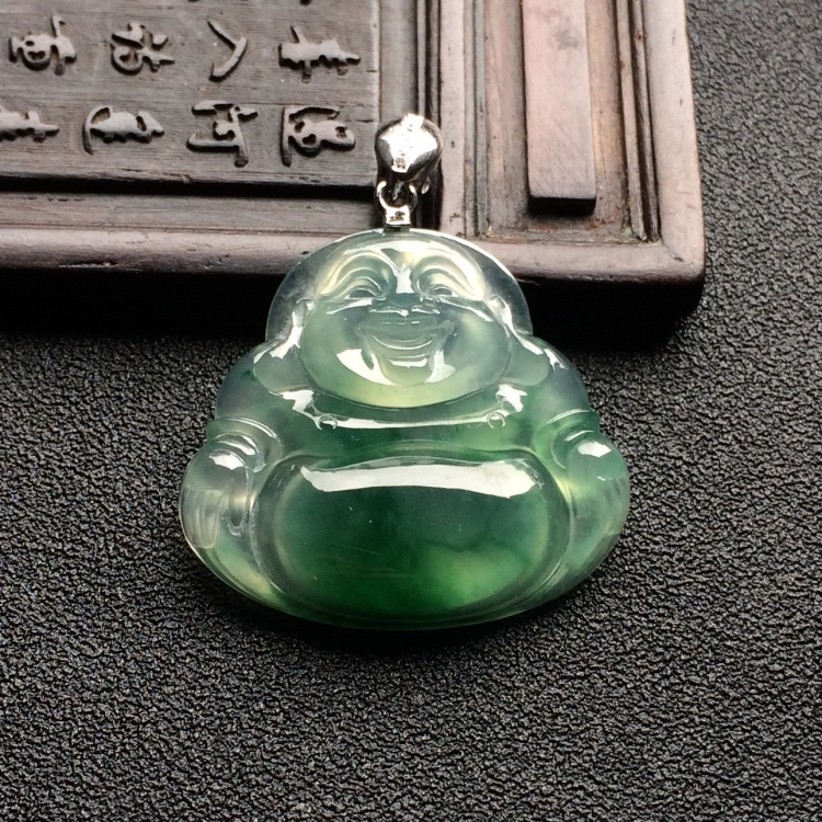 （超值推荐）冰种飘花玉佛挂件
