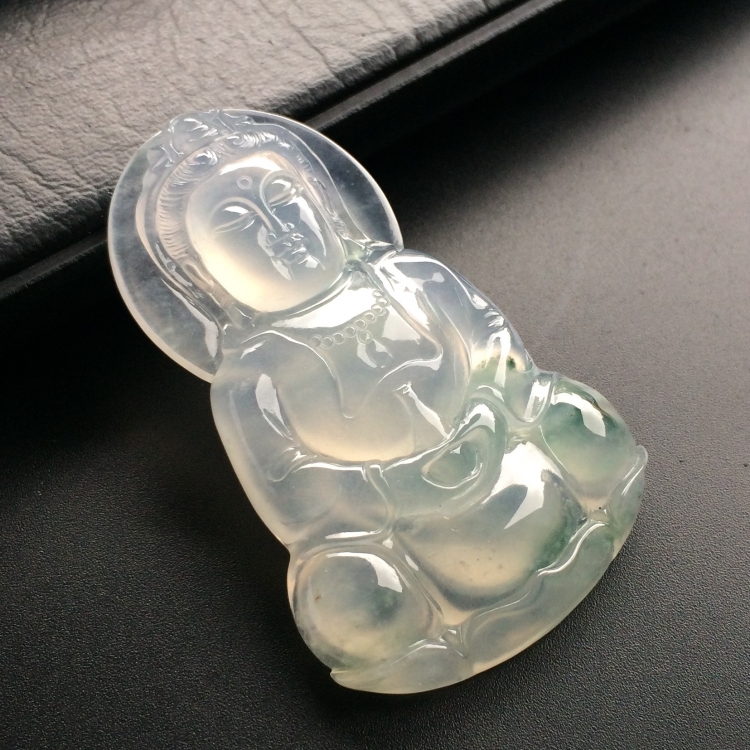 （超值推荐）冰种略飘花观音挂件