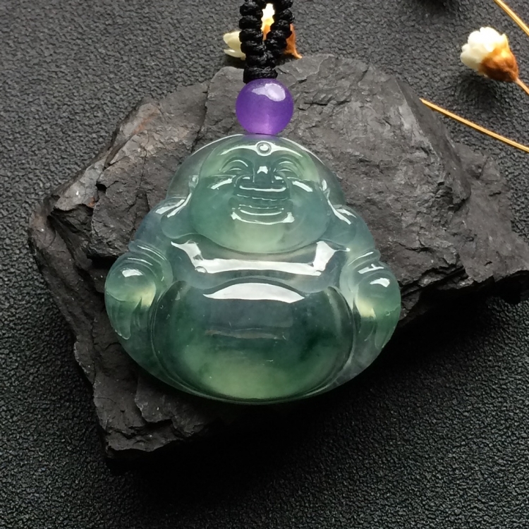 （超值推荐）冰种飘花玉佛挂件