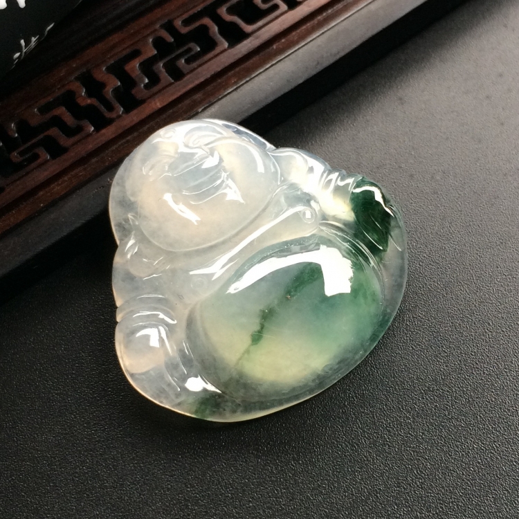 （超值推荐）冰种飘花玉佛挂件